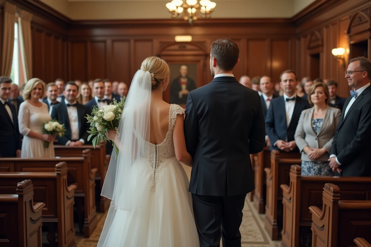Alicia et son mari lors de la c&eacute;r&eacute;monie &agrave; l