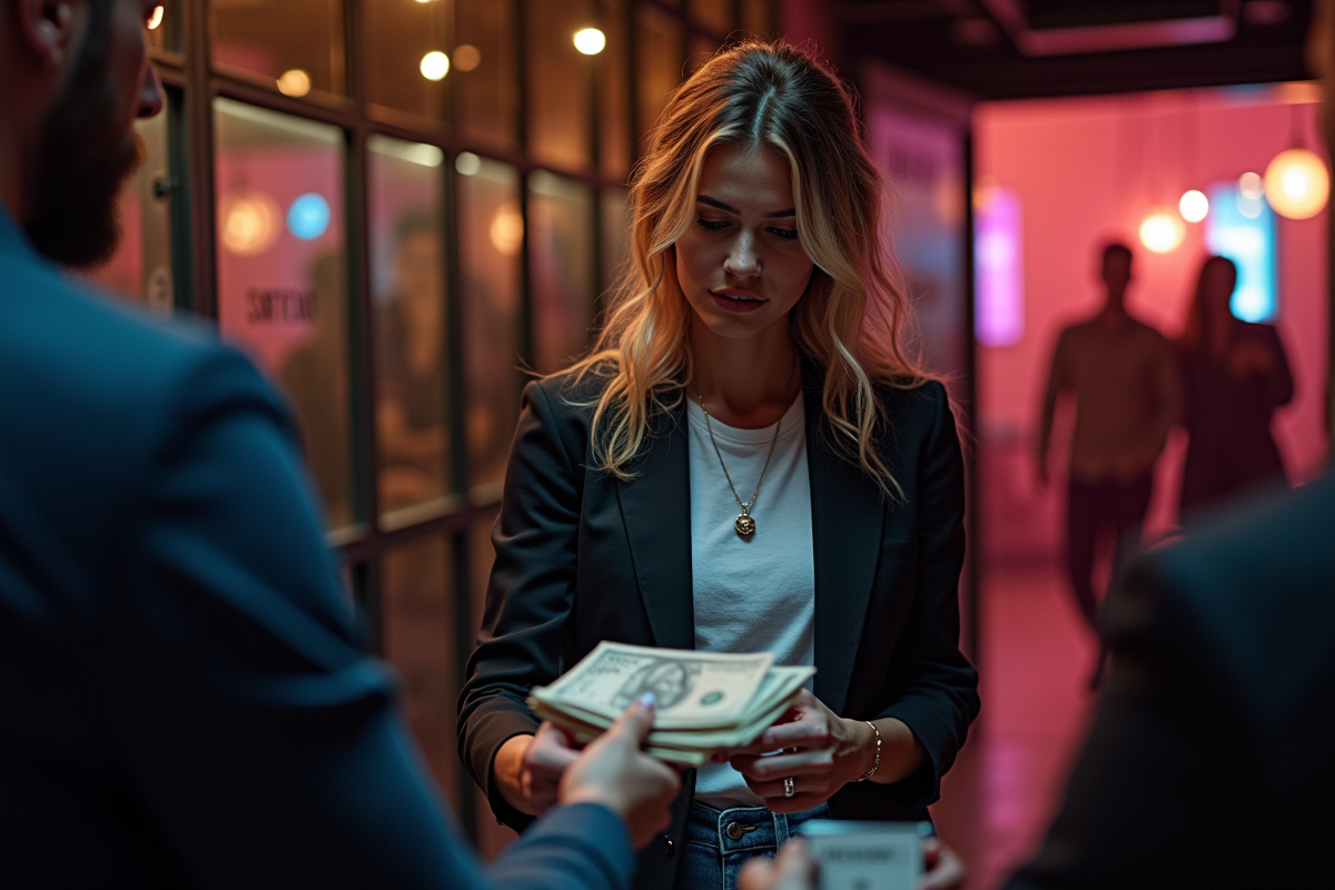 DJ femme remettant de l