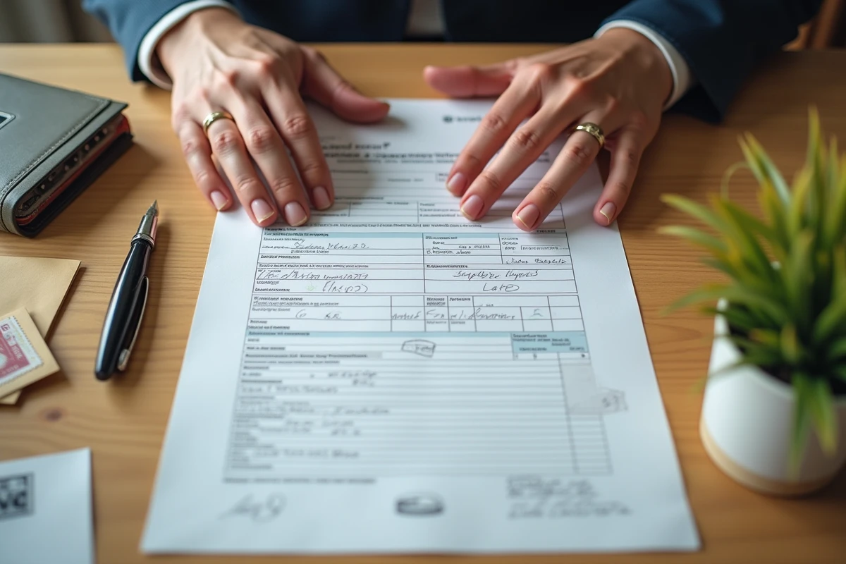 Mains avec alliance posées sur des documents officiels pour une transcription de mariage en France