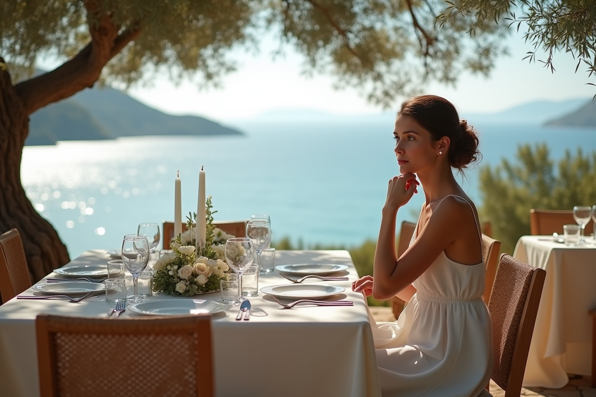 Femme contemplant la mer lors d