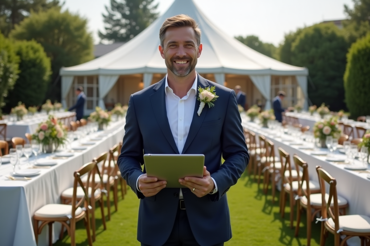 Planificateur de mariage en extérieur avec réception