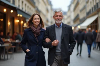 Sophie Jovillard et son mari dans une rue parisienne