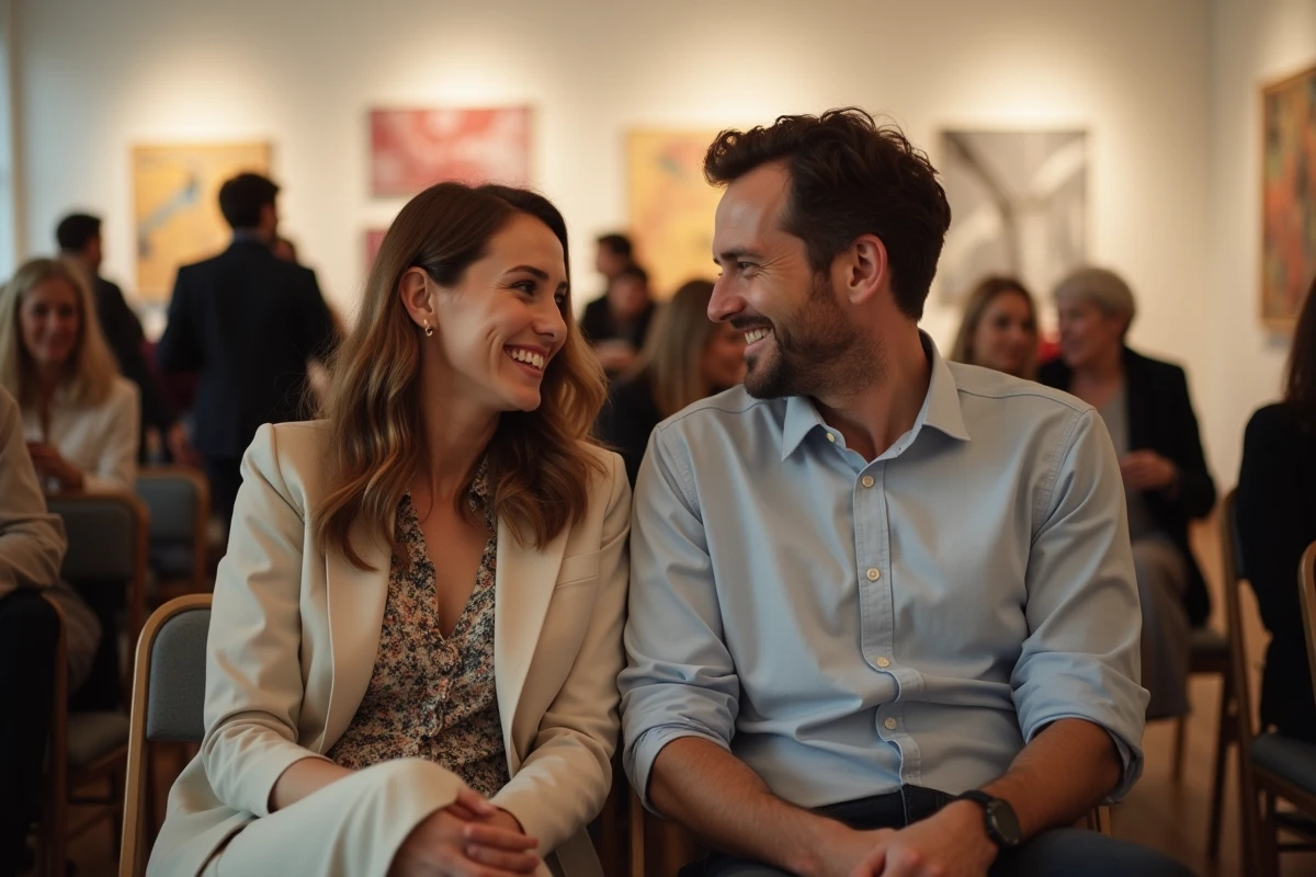 Sophie Jovillard et son mari lors d un événement intérieur